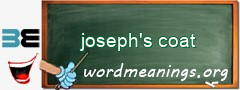WordMeaning blackboard for joseph's coat